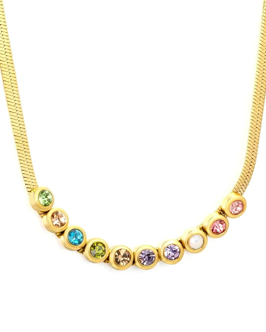 COLLAR MULTICOLOR CON DIAMANTES DE IMITACIÓN 3MM