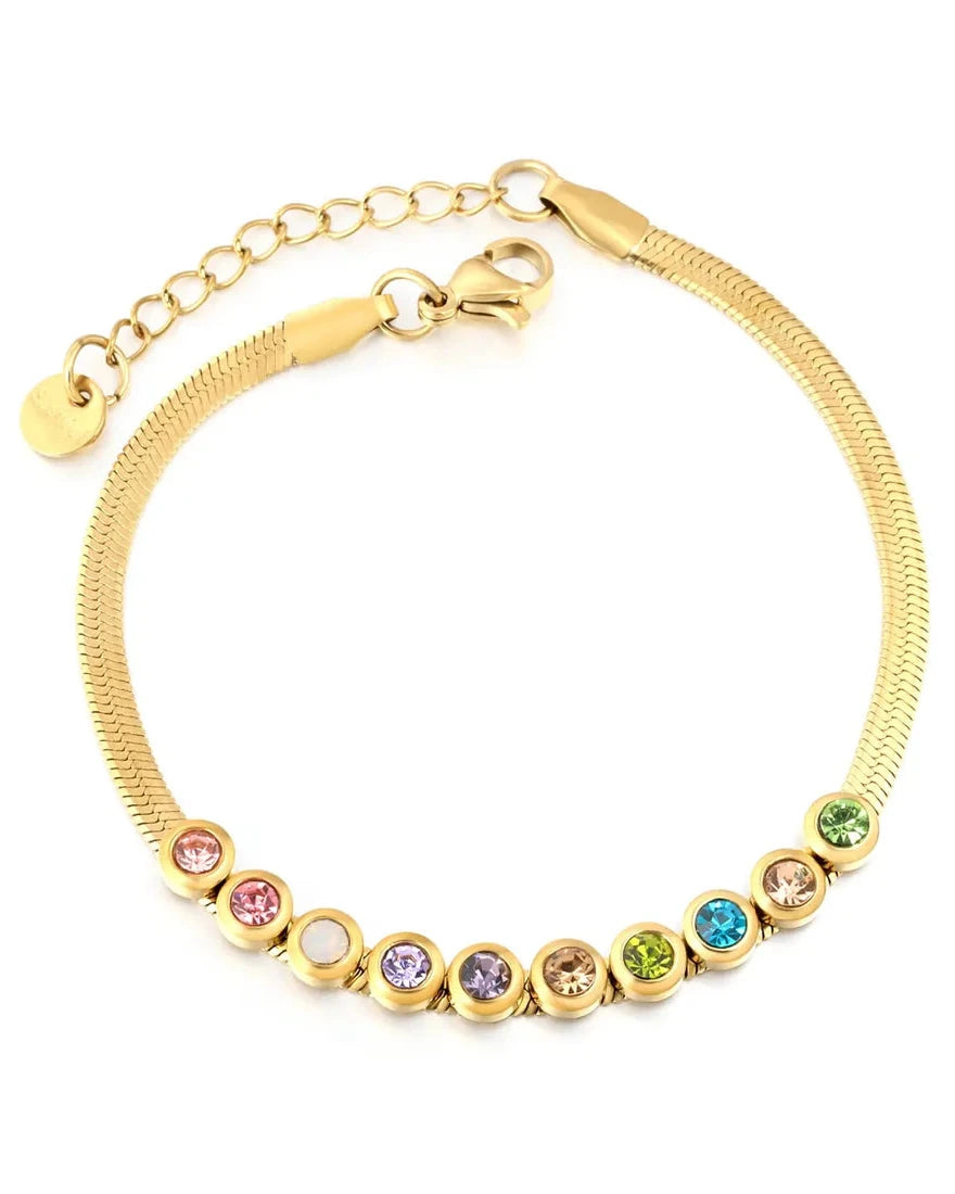 PULSERA MULTICOLOR CON DIAMANTES DE IMITACIÓN 3MM