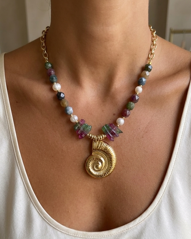 COLLAR CONCHA TROPICAL