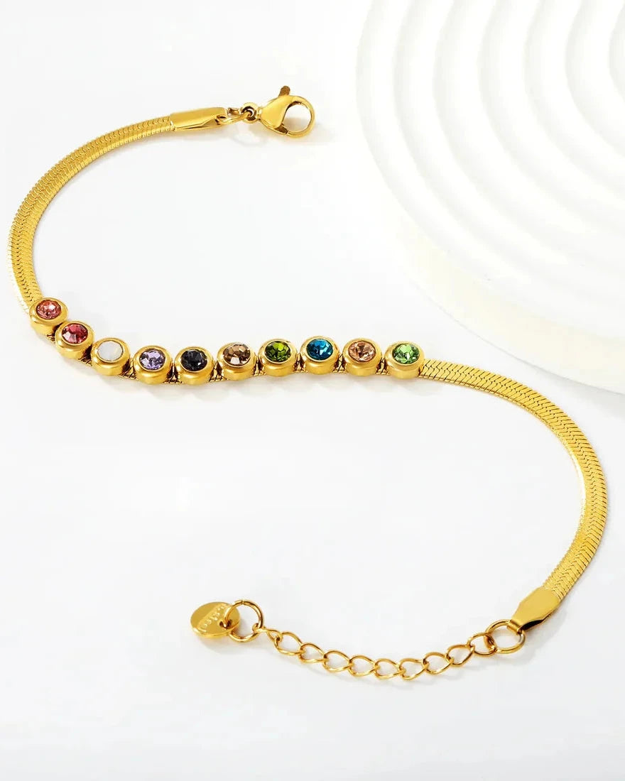 PULSERA MULTICOLOR CON DIAMANTES DE IMITACIÓN 3MM