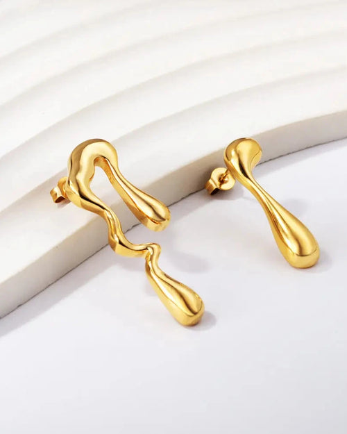 ARETES GOTA IRREGULAR DORADO