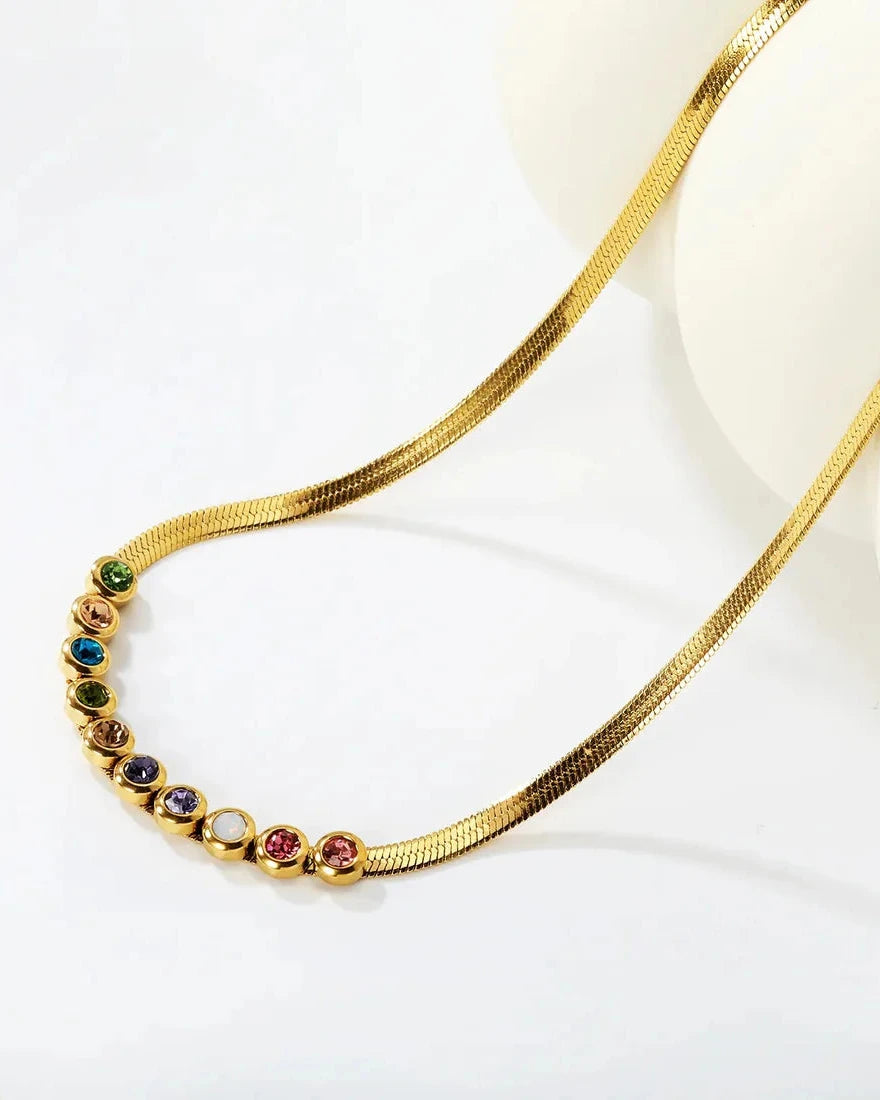COLLAR MULTICOLOR CON DIAMANTES DE IMITACIÓN 3MM