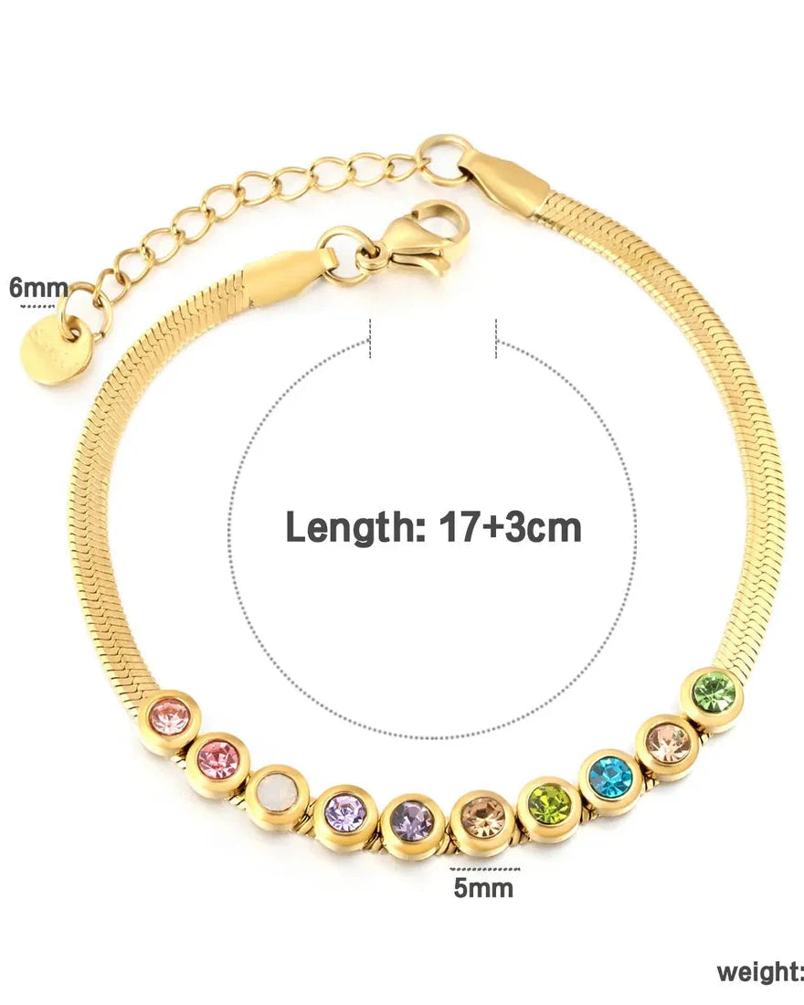 PULSERA MULTICOLOR CON DIAMANTES DE IMITACIÓN 3MM
