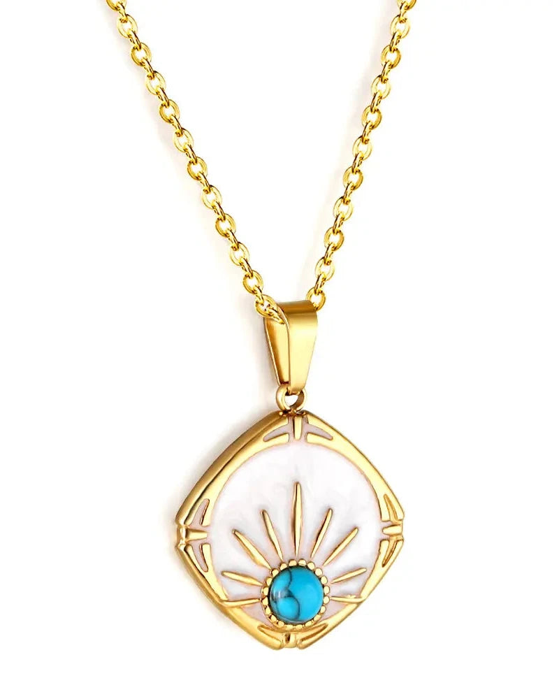 COLLAR DE TURQUESA INCRUSTADA