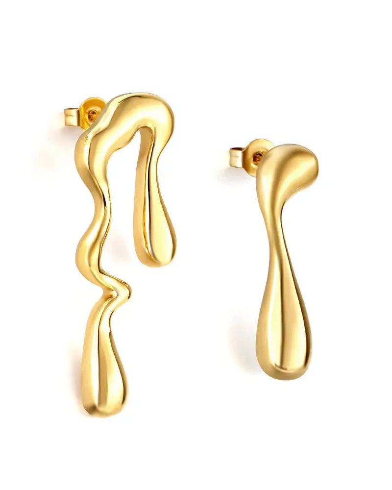 ARETES GOTA IRREGULAR DORADO